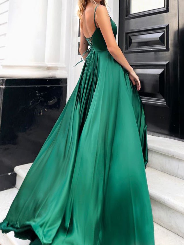 Women's Dresses Suspender Open Back Swing Party Dress - Maxi Dresses - Instastyled | Online Fashion Free Shipping Clothing, Dresses, Tops, Shoes - 09/09/2022 - color-green - Color_Green