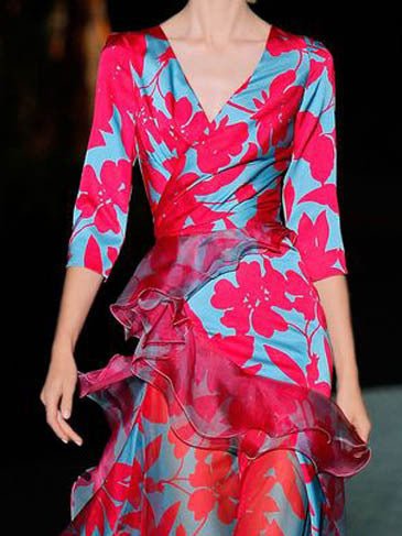 Women's Dresses V-Neck Long Sleeve Print Dress - Maxi Dresses - Instastyled | Online Fashion Free Shipping Clothing, Dresses, Tops, Shoes - 08/09/2022 - Color_Red - DRE2209085389